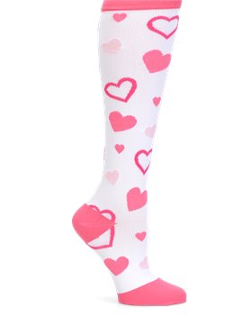 Pink Hearts Nurse Mates Compression Socks
